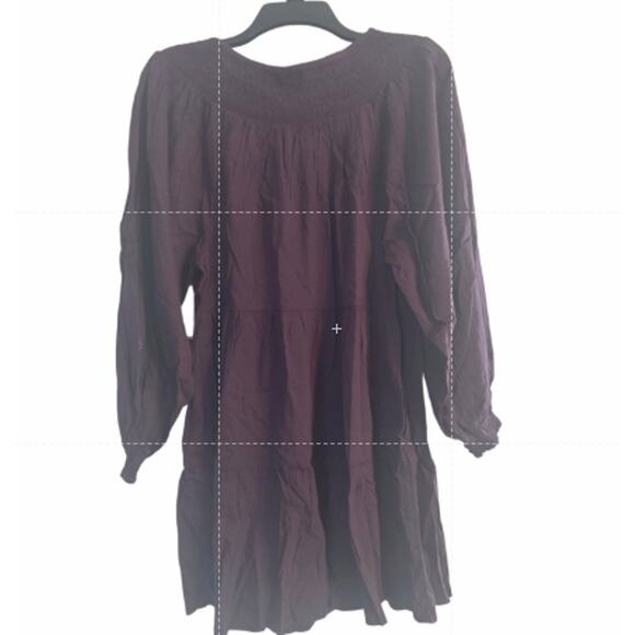 NWT Old Navy Plus Size Purple Dress Tiered Smocking Elastic at Sleeves Size 3X - Picture 2 of 6